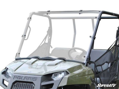 Polaris Ranger Midsize Full Windshield - Scratch Resistant Polycarbonate - Clear - Ranger Midsize 500 Crew - 2010-2013 -