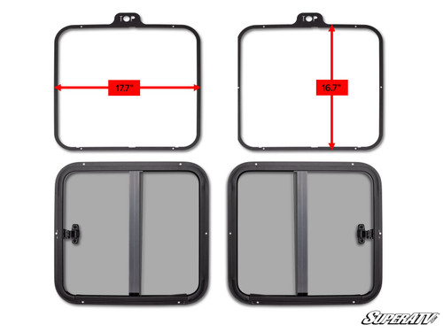Sliding Window Insert for SuperATV Poly Cab Doors - Rear