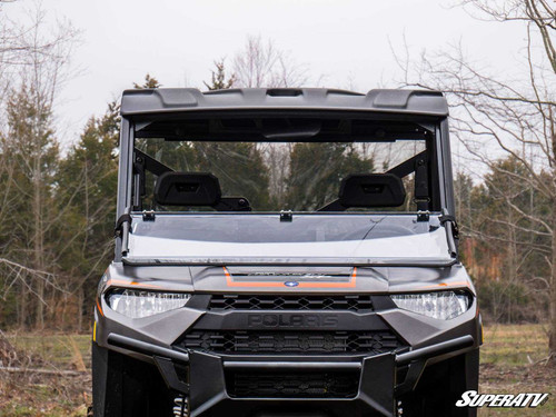 Polaris Ranger XP 570 Flip Down Windshield - Scratch Resistant Polycarbonate - Clear