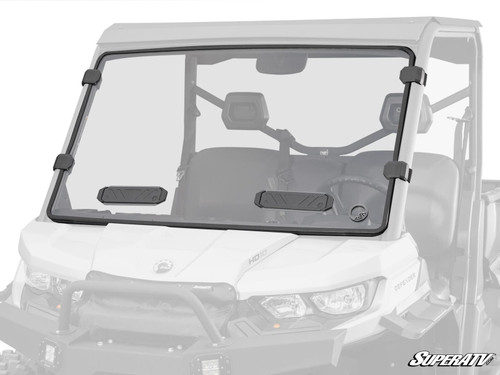 Can-Am Defender HD5 Vented Full Windshield - BreezeRite Vents - Scratch Resistant Polycarbonate - Clear