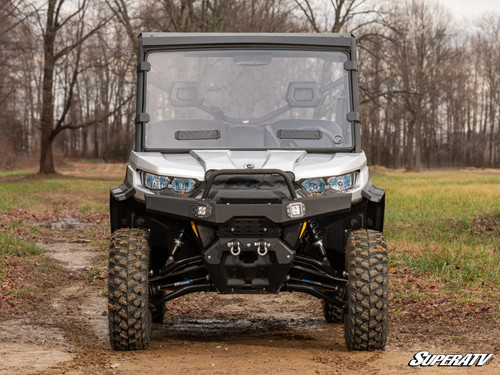 Can-Am Defender HD9 Vented Full Windshield - BreezeRite Vents - Scratch Resistant Polycarbonate - Clear