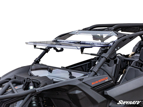 Can-Am Maverick X3 Flip Windshield - Standard Polycarbonate - Clear