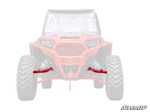 Polaris RZR XP Turbo High-Clearance A-Arms - Non-Adjustable - Upper - Heavy-Duty 4340 Chromoly Steel - Red