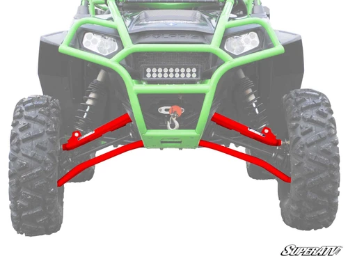 Polaris RZR XP 900 High Clearance 1.5" Forward Offset A-Arms - Standard Duty Ball Joints - Red