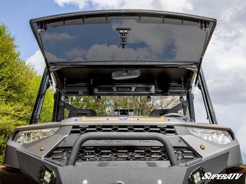 Polaris Ranger XP 1000 Flip Windshield - Standard Cab - 2024+ - Scratch Resistant Polycarbonate - Dark Tint -