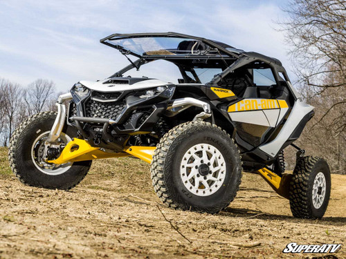 Can-Am Maverick R Scratch-Resistant Flip Windshield - Scratch Resistant Polycarbonate - Light Tint