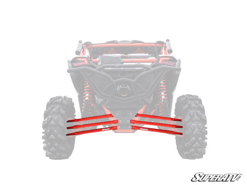 Can-Am Maverick X3 Boxed Radius Arms - Complete kit (6 rods) - 72 inch Wide - Red -