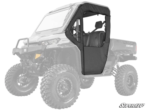 Can-Am Defender HD8 Primal Soft Cab Enclosure Doors - Light Tint Sliding Window Rear Windshield