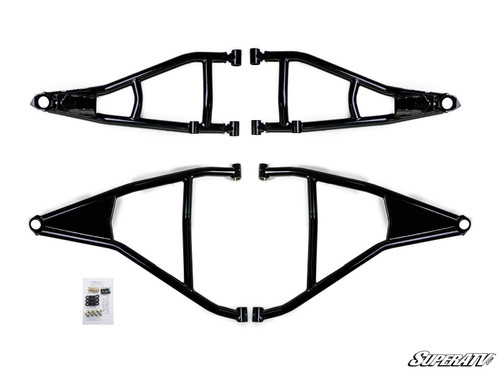 Can-Am Maverick X3 High-Clearance A-Arms - 72 inch Wide - Heavy-Duty 4340 Chromoly Steel - Black -