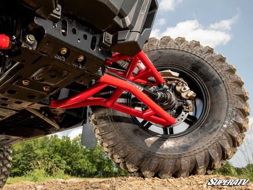 Polaris RZR XP Turbo High Clearance 1.5" Forward Offset A-Arms - Heavy-Duty 4340 Chromoly Steel - Red