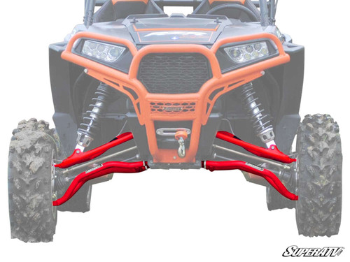 Polaris RZR XP 1000 High Clearance A-Arms - Adjustable - Both (Only Lower A Arms are Adjustable) - Heavy-Duty 4340 Chromoly Steel - Red
