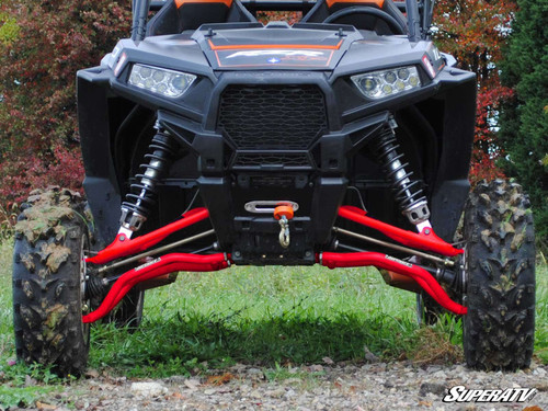 Polaris RZR XP Turbo High-Clearance A-Arms - Adjustable - Both (Only Lower A Arms are Adjustable) - Heavy-Duty 4340 Chromoly Steel - Red