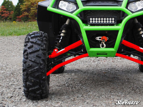 Polaris RZR XP 900 High Clearance 1.5" Forward Offset A-Arms - Keller Ball Joints - Red