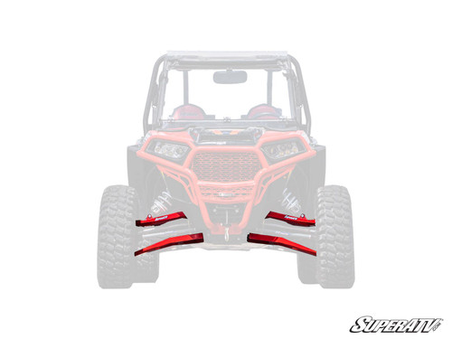 Polaris RZR XP 1000 High Clearance Boxed A-Arms - Super Duty 300M Ball Joints - Red