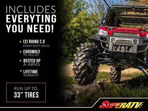 Polaris Ranger XP 900 High Clearance 2" Forward Offset A-Arms - Standard (Includes Axles & Tie Rods) - Super Duty 300M