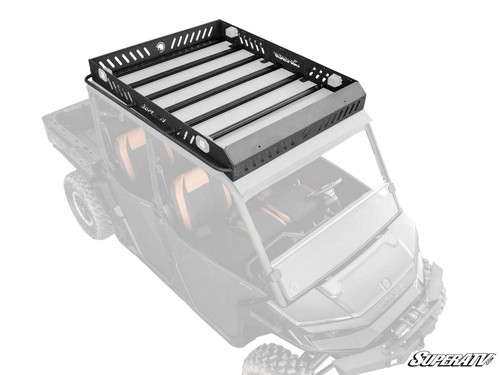 Can-Am Defender MAX HD11 Outfitter Roof Rack - 4 Cube Lights - 30 inch Straight LED Light Bar - Aluminum Roof -