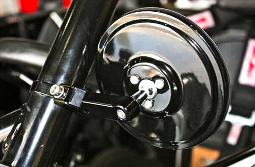 AXIA Round Convex Glass Billet Arm Side Mirror Black 5" MOD5SM-BK