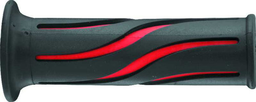 BikeMaster 7/8in Wave Grips - Black/Red 105936