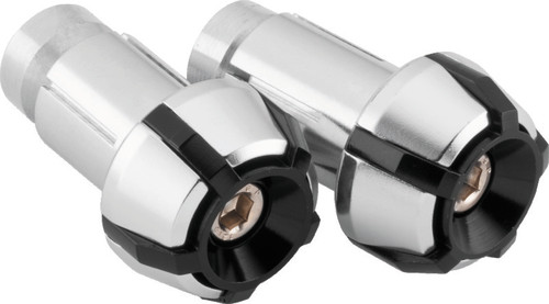 BikeMaster Anti-Vibration Bar Ends - Black/Silver 152151