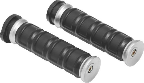 Kuryakyn Dillinger Grips Throttle-By-Wire Silver 6674