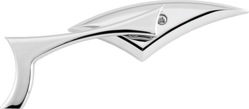 BikeMaster Sickle Mirrors w/10mm/Yam 10mm/HD Adapters - Pair - Aluminum/Chrome 600268