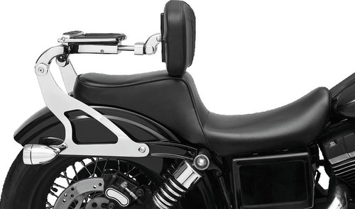 Kuryakyn Fixed Mounts for Multi-Purpose Driver/Passenger Backrest 06-17 Dyna Models Chrome 7095