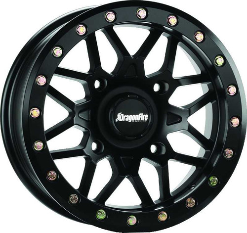 DragonFire Racing Typhon Wheel 14X7 4/137 5+2 +10 Machined Black 523196