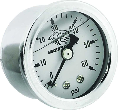 Bikers Choice White Face Liquid Filled Oil Pressure Gauge 0-60 Psi 1/8 NPT 210077