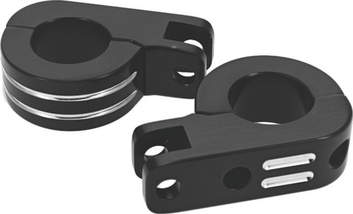 Bikers Choice Black Billet Highway Peg Mounts for 1.25 Inch Engine Guard Universal Custom Pr 502319