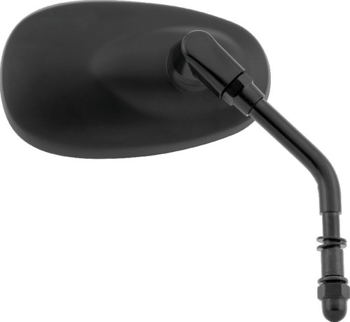 BikeMaster Harley Oval Mini Mirror - Each - Matte Black 601154