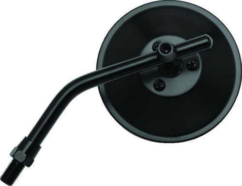 BikeMaster 4in Adjustable Round Mirror 10mm - Each - Black 600801