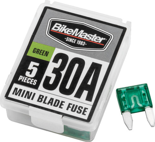 BikeMaster 5Piece 30A Replacement Mini Blade Fuse 152448