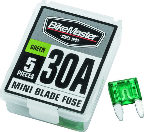 BikeMaster 5Piece 30A Replacement Mini Blade Fuse 152448