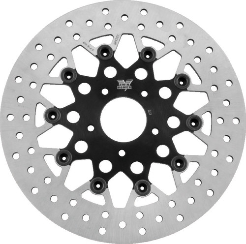 Twin Power 84-17 Big Twin Exc 11.8 and Lug Mount 84-13 XL Front 11.5in Floating Rotor Mesh Black 666832
