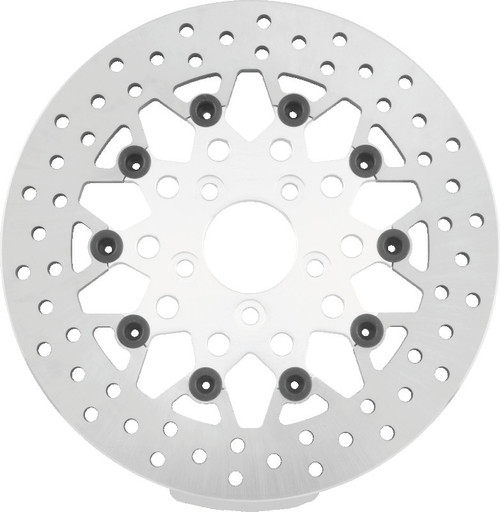 Twin Power 08-Up FLH FLT Rear 11.8in Floating Rotor Mesh Silver 666828