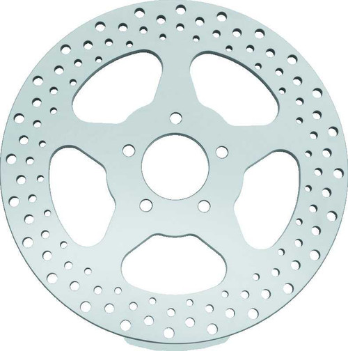 Bikers Choice 00-17 Big Twin 11.5 In Polished Rear 5 Spoke Drilled Stnless Rotor Repl H-D 44156-00 619974