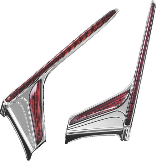 Kuryakyn L.E.D. Vertical Rear Light Strips 12-17 GL1800 Chrome Red Lens 3237