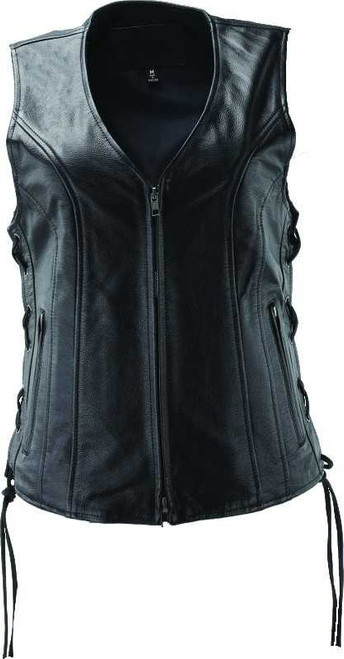 Kuryakyn Leather By River Road Sapphire Leather Vest Black Womens - Large 94446