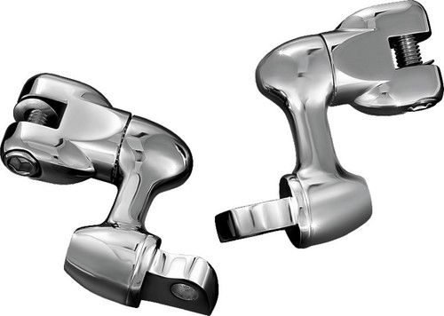 Kuryakyn 2in Adjustable Lockable Offsets With Male Mount Adapter Chrome 4556