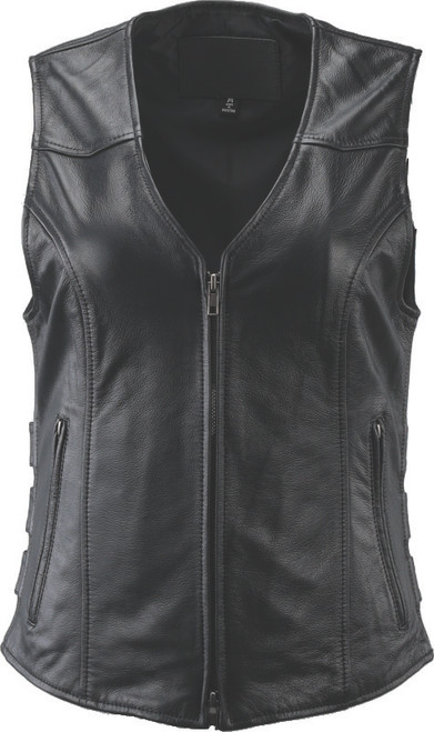 Kuryakyn Leather By River Road Plains Leather Vest Black Womens - XL 94415