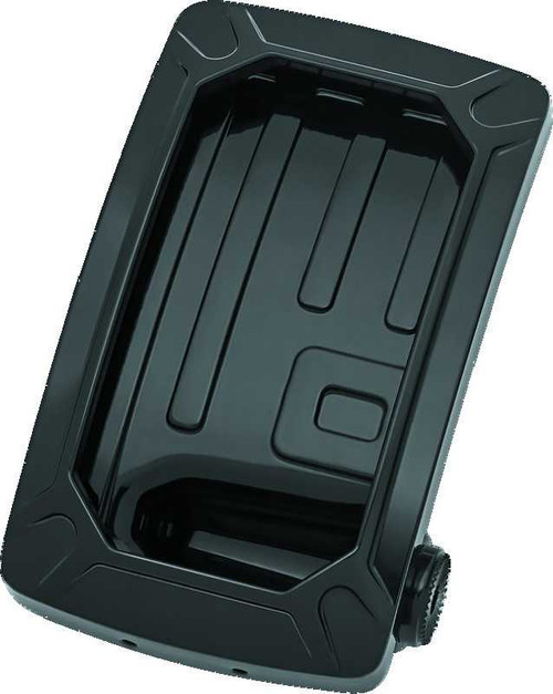 Kuryakyn Nova Curved Vertical Mount Side License Plate Holder Gloss Black 3191
