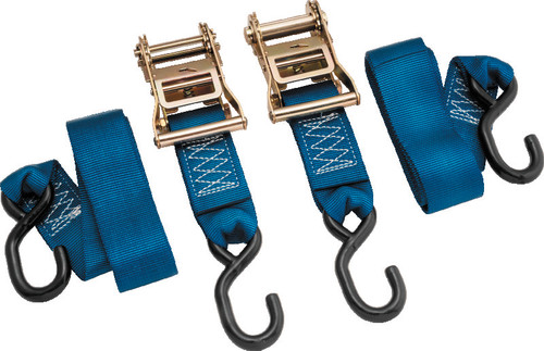 BikeMaster 2x84in Ratchet Tiedown Pair - Blue 100578