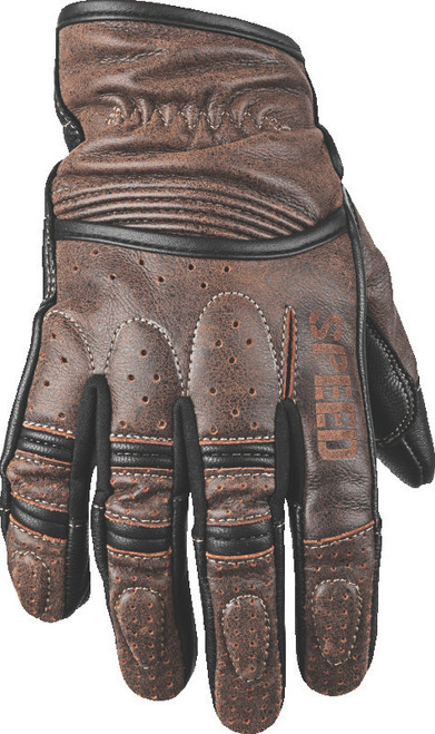 Speed and Strength Rust and Redemption Leather Gloves Brown - Small 878621