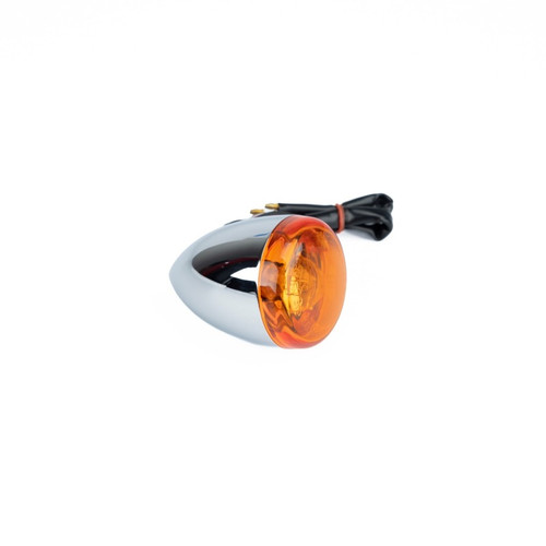 Bikers Choice Chrome Bullet Rear Turn Signal Amber Lens Dual Filament Replaces H-D 68977-00 489938
