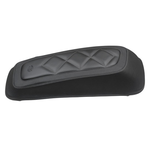 Mustang 08-21 Harley FL Touring Saddlebag Lid Covers Diamond Stitch - Black 77643