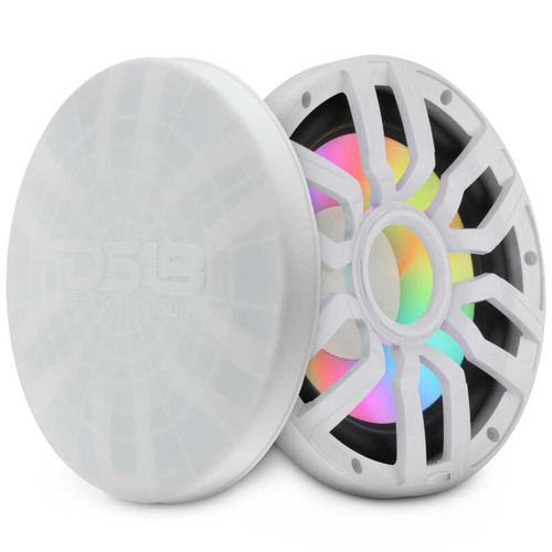 DS18 NXL-iQ Subwoofer w/ LED Lights 12in 600 Watts RMS 4 ohm White w/ Cover NXL-iQ12SUB/WH