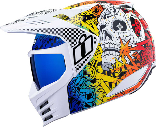 Icon Elsinore Helmet - Doodle 3 - White - Xs 0104-3437