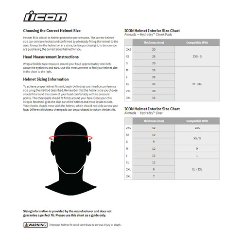 Icon Airmada Liner - Hydradry - 2Xs - 12 Mm 0134-1403