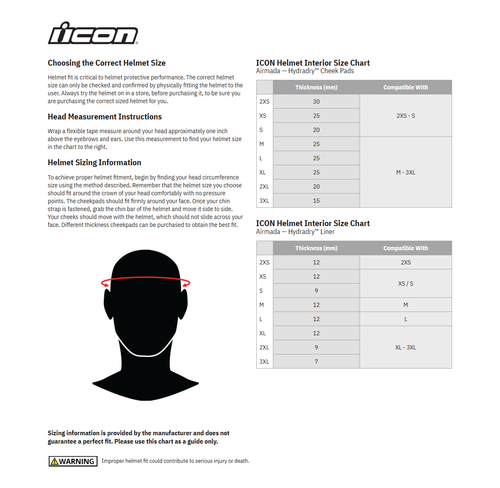 Icon Airmada Liner - Hydradry - Large - 12 Mm 0134-1407