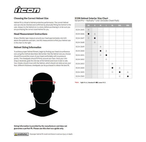 Icon Variant Pro Interior Set - Xs/Tight Fit 0134-2645